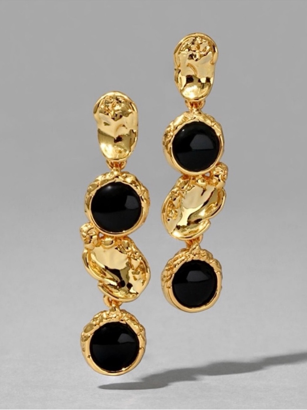 Alexis Bittar Brut Onyx Coin Linear Post Earrings